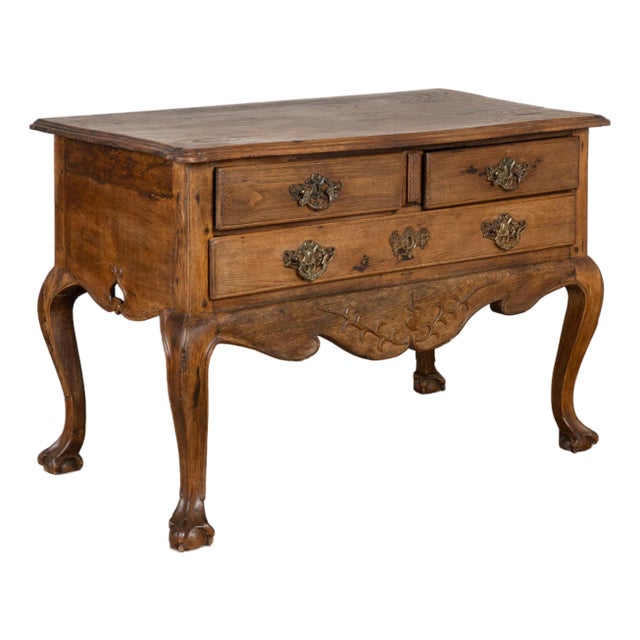 19th Century French Oak Chest of Drawers or Console Table With Cabriole Legs For Sale