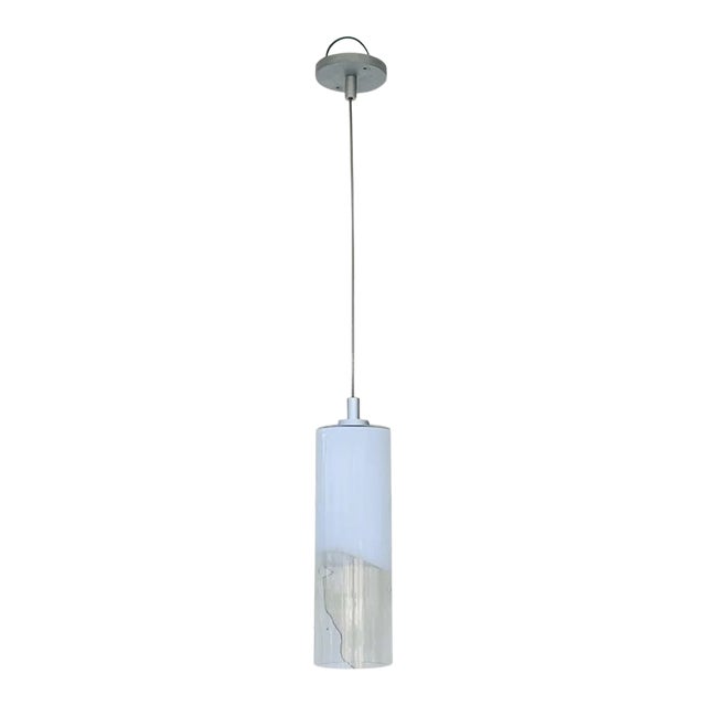 Murano Style Cylinder Pendant Light For Sale
