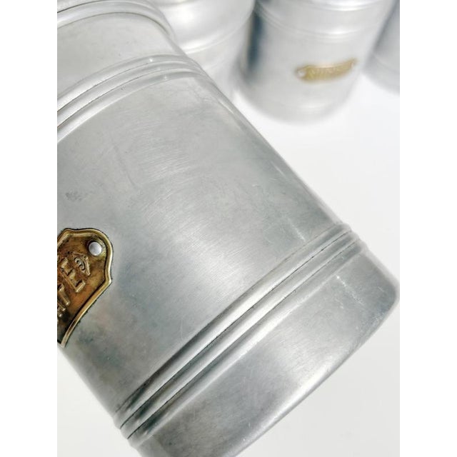 Provincial French Aluminium Kitchen Canisters, 1950s, Set of 6 For Sale - Image 13 of 17
