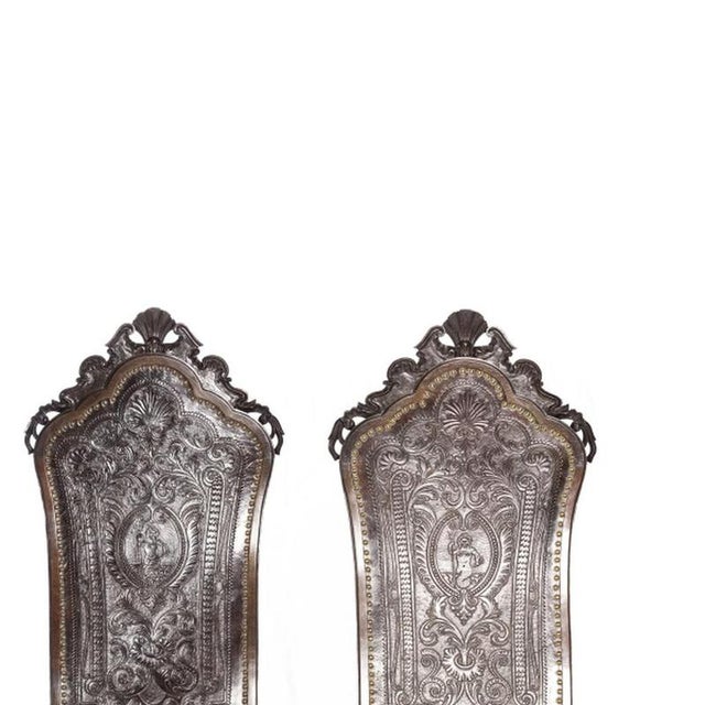 Walnut High-Backed Chairs, 19th Century, Set of 4 For Sale - Image 4 of 6