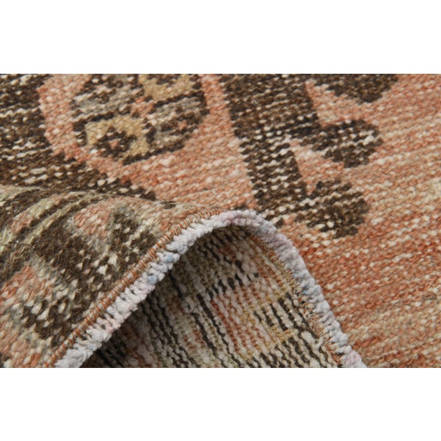 1970s 1970s Vintage Turkish Oushak Handmade Wool Cotton Orange Runner Rug For Sale - Image 5 of 11