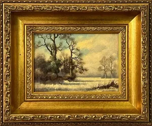 James Wright, Winter Landscape Snow Scene in the English Countryside by 20th Century Artist, 1980 Circa