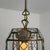 Metal Art Deco Italian Revival Brass and Beveled Glass Lantern, 1970s For Sale - Image 7 of 18