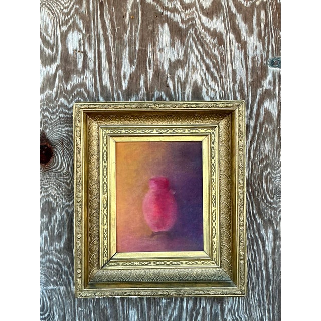 Vintage Boho Original Abstract Expressionist Still Life on Canvas For Sale - Image 4 of 6