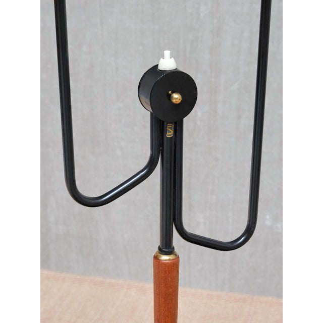 Metal Swedish Modern Floor Lamp in Metal and Brass with Teak, 1950 For Sale - Image 7 of 13