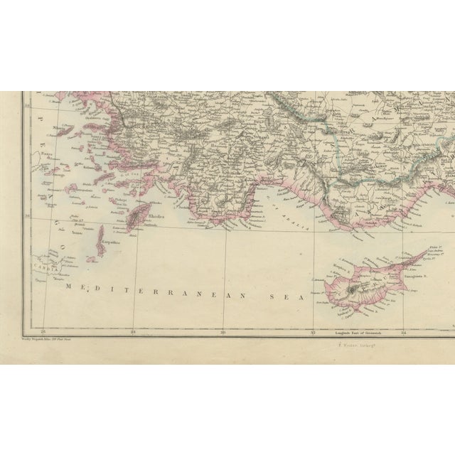 Antique Map of Asia Minor Turkey by Edward Weller, 1863 For Sale - Image 6 of 9