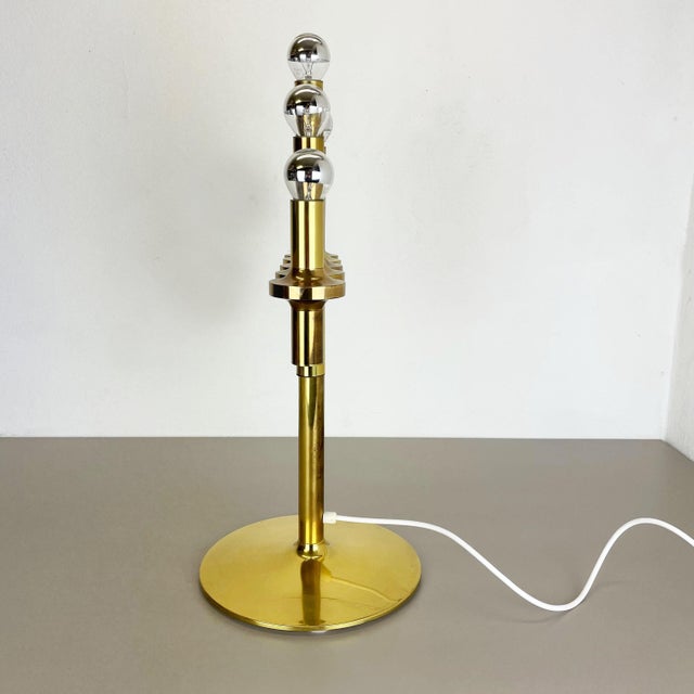 Modern Modernist Brass Table Light in the style of Gaetano Sciolari, Italy, 1970s For Sale - Image 3 of 18