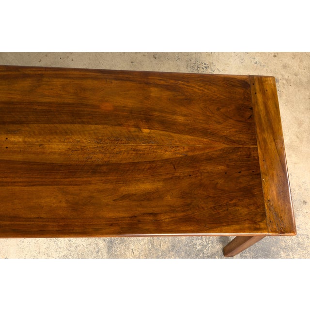 Wood Late 19th Century French Provincial Walnut Farmhouse Table With Four Drawers For Sale - Image 7 of 18