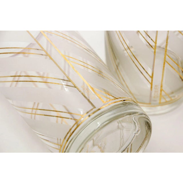 Vintage Art Deco Culver Gold Striped Set of 2 High Ball Tumblers For Sale - Image 11 of 13