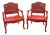 18th Century Louis XV Fauteuils in Hollywood Regency Coral- A Pair For Sale