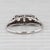2010s 0.17ctw Diamond Art Deco Filigree Ring 14k White Gold Size 7 Stackable For Sale - Image 5 of 8