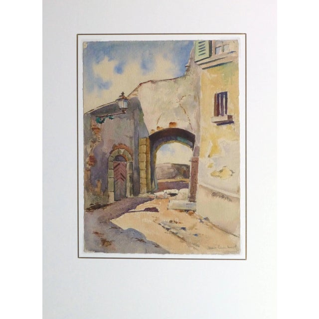 Jean Lambert, Vintage French Watercolor Painting - Village De Provence For Sale - Image 4 of 5
