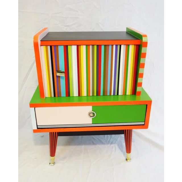 Wood Small Colorful Nightstands, 1960s, Set of 2 For Sale - Image 7 of 11