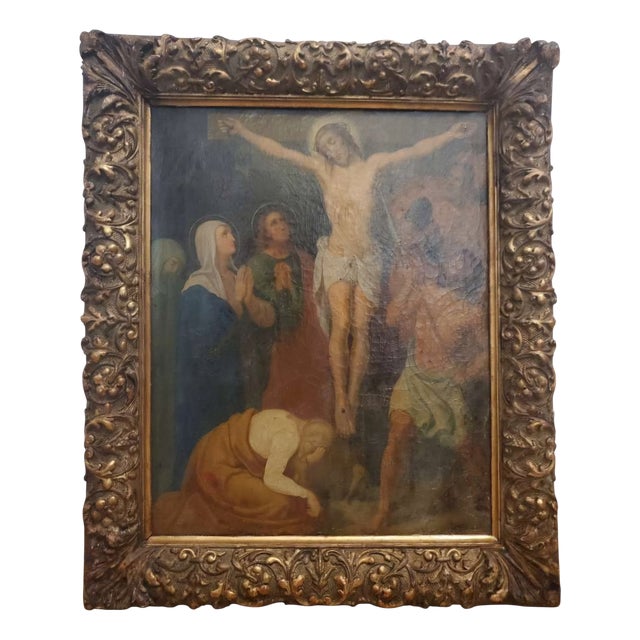 Circle of Anthony Van Dyck, The Crucifixion, 17th Century, Oil on Canvas For Sale