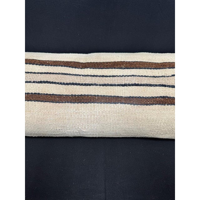 Contemporary Turkish Hemp Pillow Cushion Natural Beige Brown Cushion Cover 14"x40" For Sale - Image 3 of 4