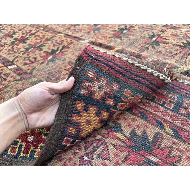 Antique Camel Serab Hand-Knotted Wool Rug - 9'10" X 5'4" For Sale - Image 11 of 12