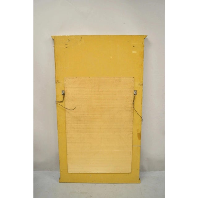 Antique Italian Neoclassical Giltwood Hand Painted 59" Trumeau Wall Mirror For Sale - Image 10 of 12