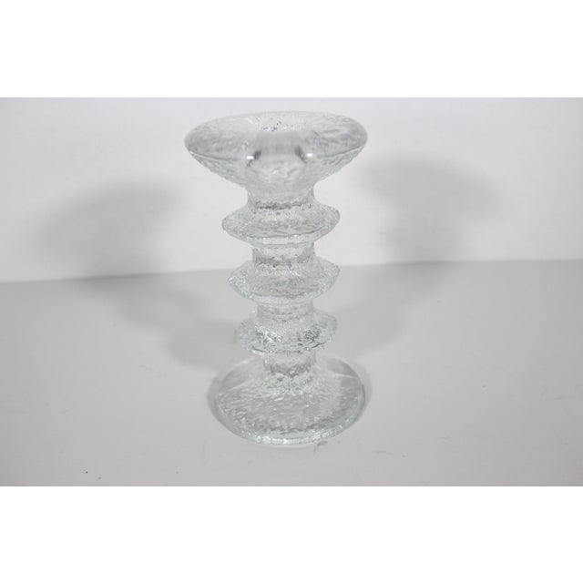 Iittala 1960s Iittala Festivo Three Ring Glass Candle Holder by Timo Sarpaneva Finland, Danish Modern Brutalist Style Mid Century Modern MCM For Sale - Image 4 of 9