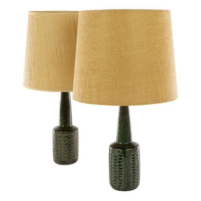 Green Table Lamps Dl/21 by Annelise & Per Linnemann-Schmidt for Palshus, 1960s, Set of 2 For Sale