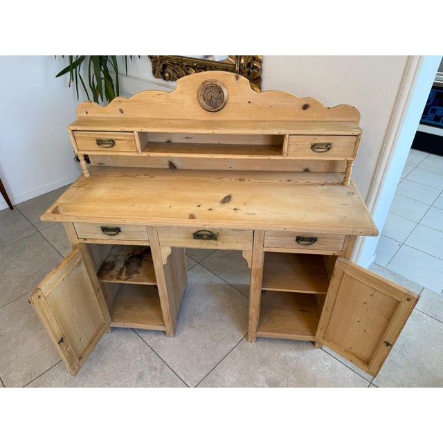 Rustic Art Nouveau Desk in Natural Wood, 1890s For Sale - Image 6 of 12