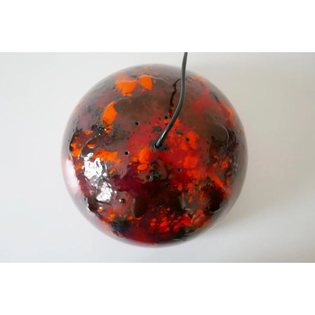 Large Mid-Century Modern Enameled Dome Pendant Lamp, 1960s For Sale - Image 15 of 17