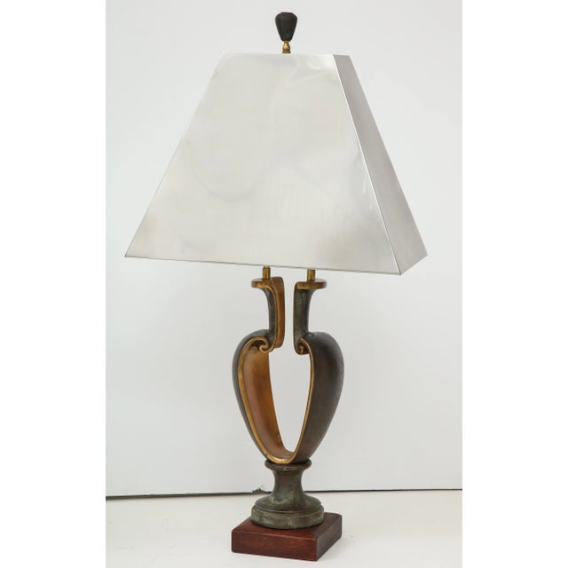 1980s Signed Brutalist Bronze Table Lamps - A Pair For Sale - Image 12 of 13