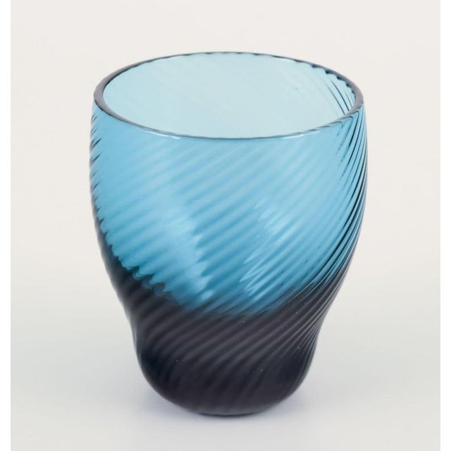 1970s Swedish Glass Carafe with Cups by Signe Persson-Melin, 1970s, Set of 4 For Sale - Image 5 of 6