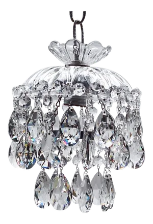 Vintage Layered Chandelier With Cut Glass Dish