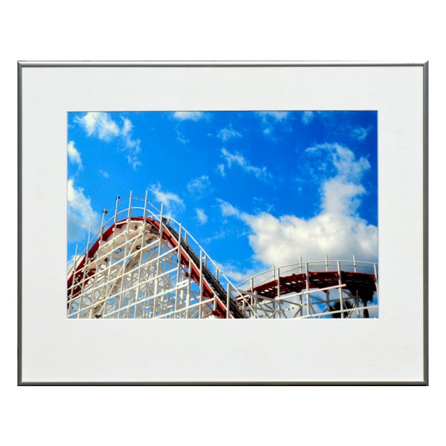 "Roller Coaster With Palms 1" - Santa Cruz Beach Boardwalk Color Photograph by Deborah Eddy For Sale In Monterey, CA - Image 6 of 6