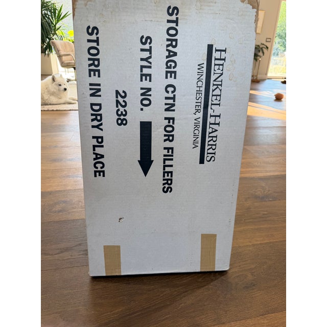 1990s Henkel-Harris Wild Black Cherry Double Drop-Leaf Dining Table With Three Leaves & Original Storage Carton, Style No. 2238 For Sale - Image 13 of 13