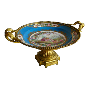 Mid 19th Century Napoleon Sevres Style Coupe in Gilt Bronze Mounting