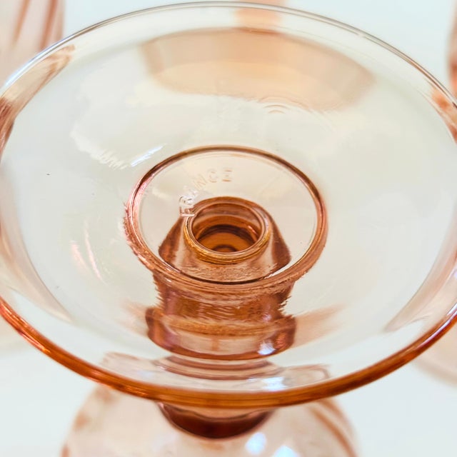 Pink Pink Swirl Wine Goblets - Set of 6 - France For Sale - Image 8 of 8