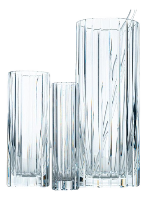 Cylindrical Crystal Vases from Baccarat, France, 1975, Set of 3