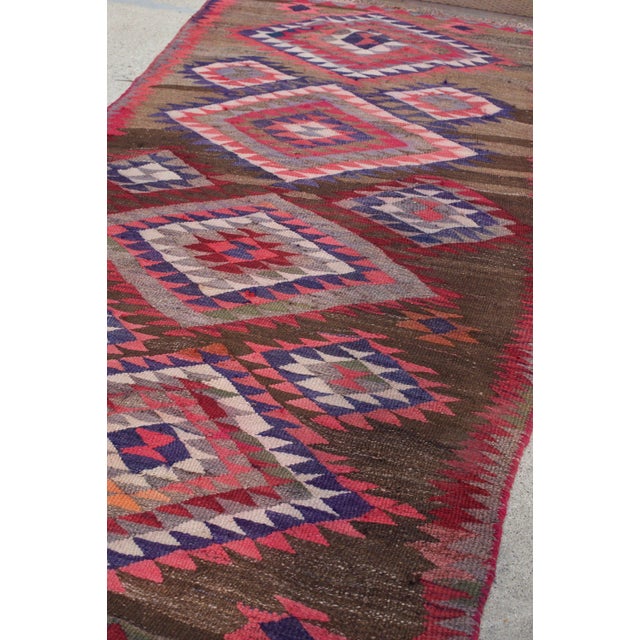 Textile Vintage Tribal Pink Kilim Rug, 5 x 10.7 For Sale - Image 7 of 11