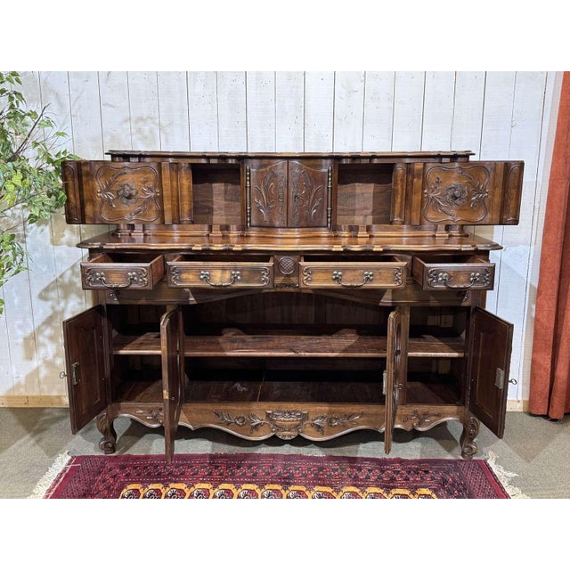 Louis XV Provençal Sideboard with Sliding Doors in Walnut, 1950s For Sale - Image 9 of 18