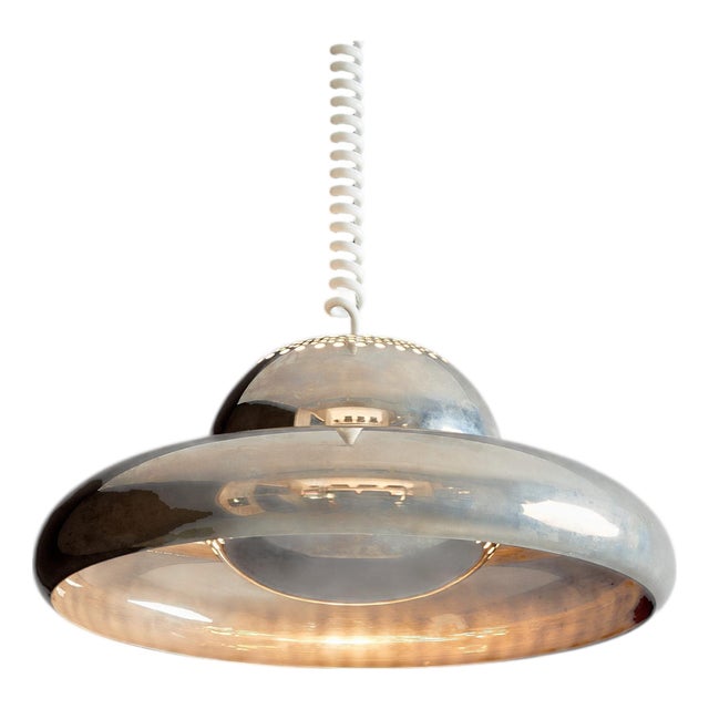 Fior di Loto Pendant in Nickel-Plated Brass for Flos, Italy, 1963 For Sale