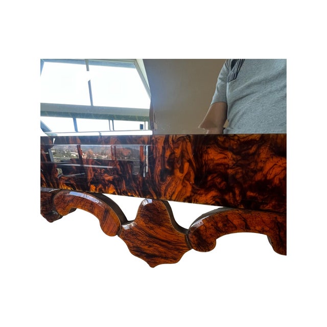 Mid-Century Modern Vintage Rare Mid Century Modern 1970s Regent Faux Tortoise Shell Wall Mirror Regency For Sale - Image 3 of 10