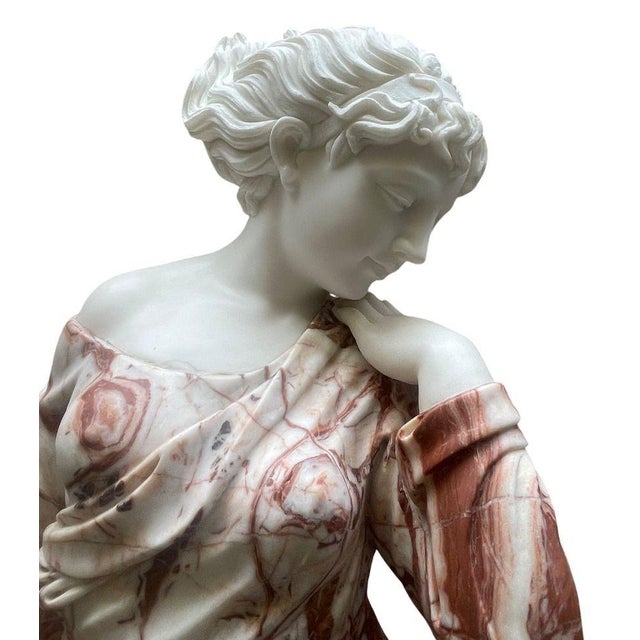 Late 20th Century Italian Life-Size Marble Sculpture of a Dancing Girl. For Sale - Image 4 of 13