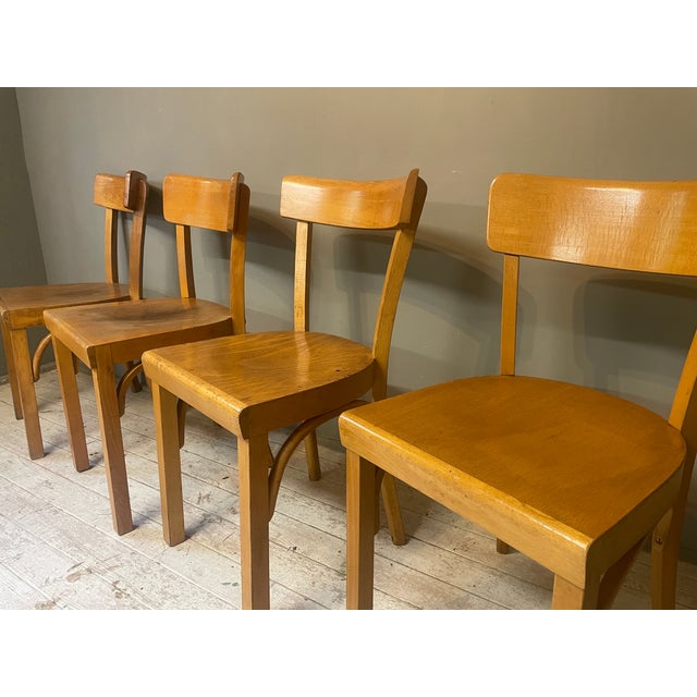 Vintage Bauhaus Chairs in Beech, 1950s, Set of 4 For Sale - Image 10 of 18