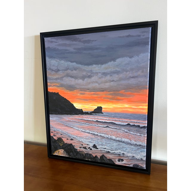 Contemporary Pacifica Sunset Origenal Painting by Steve Schaaf For Sale - Image 3 of 8