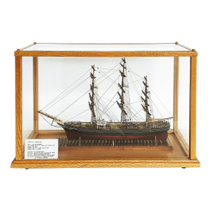 English 1870 Cutty Sark Clipper Hand-Crafted Model Encased in Wood, Glass 1970s
