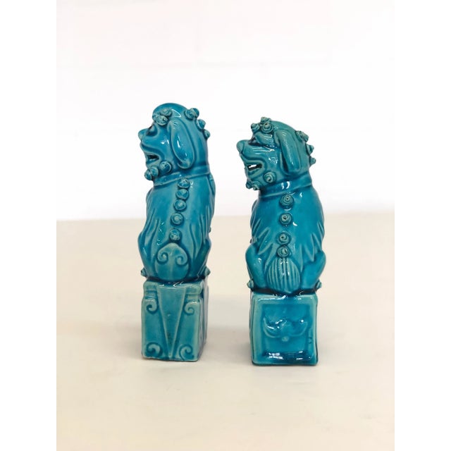 Vintage Small Foodogs in Turqoise - a Pair For Sale - Image 4 of 6