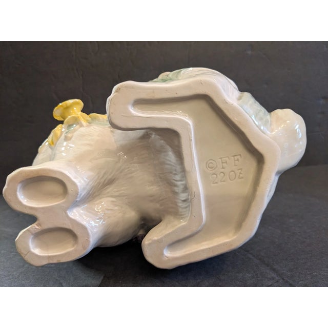 Mid-Century Modern Vintage Mid-Century Modern Fitz and Floyd Large Easter Rabbit Bunny Teapot W/ Lid For Sale - Image 3 of 10