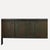 Large Dark-Stained Oak Sideboard with Overhanging Top and 3 Large Doors with Leather Straps, France, 1950s For Sale - Image 4 of 13