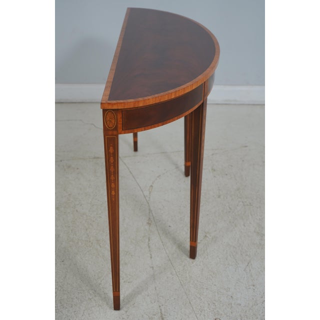 Traditional Henkel Harris Federal Inlaid Mahogany Console Hall Table For Sale - Image 3 of 12