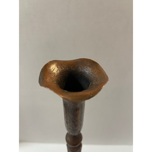 Hand Forged Copper Candle Holders From Hessel Studios For Sale - Image 12 of 12