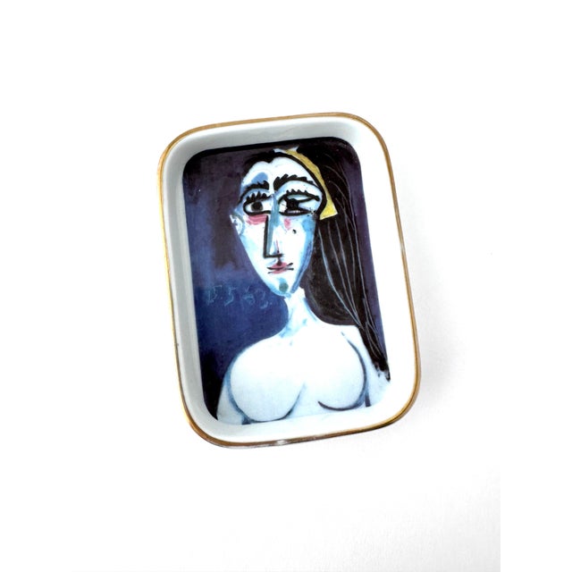 Contemporary Vintage Picasso Catch All Ring Dish “Buste De Femme Nue Face” Pablo Picasso Decor For Sale - Image 3 of 6