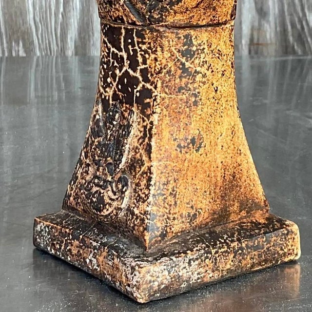 Vintage Patinated Plaster Military Officer Bust For Sale - Image 11 of 14