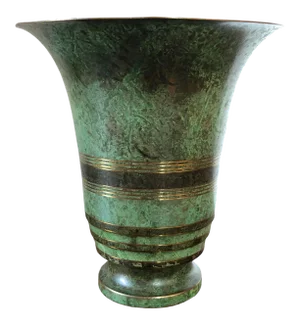 Early 20th Century Carl Sorensen Verdigris Bronze Urn