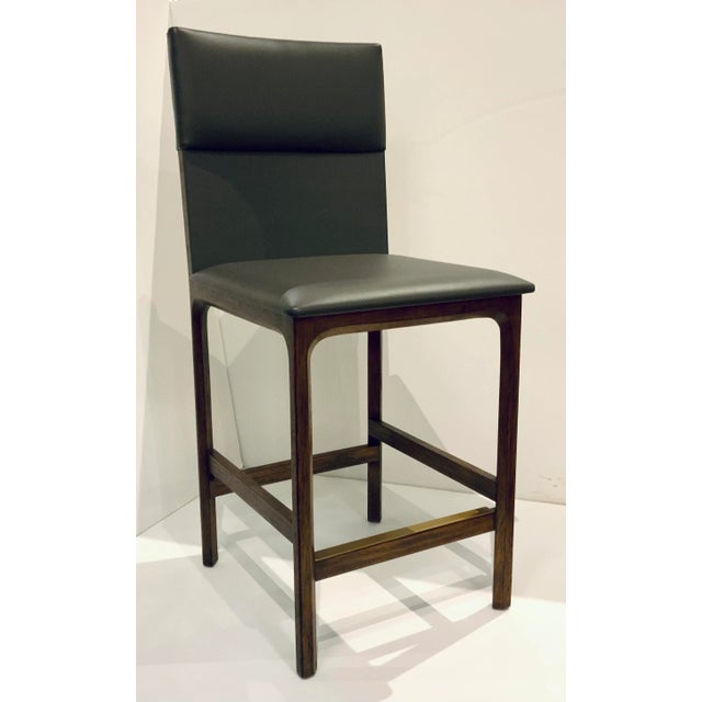 Interlude Home Modern Gray Faux Leather Counter Stools Set of 3 Chairish